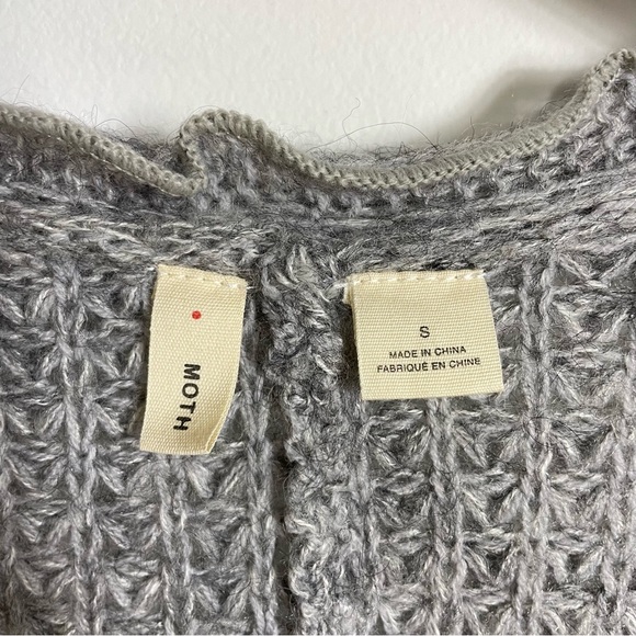 Moth Rocia Ruffled Gray Cardigan Size Small - Picture 3 of 10